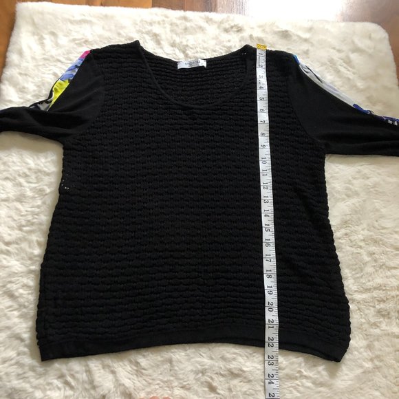 Stizzoli loose-knit sweater with colorful sleeve made in Italy size 48 US M - Picture 8 of 10